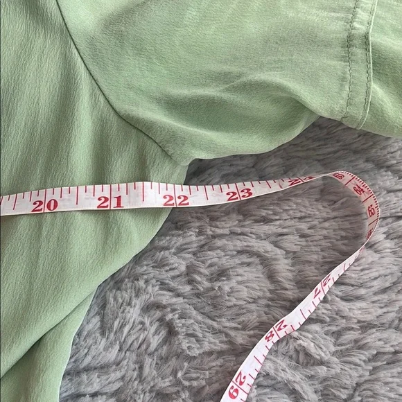 VINTAGE ROBBIE BEE pistachio Mint sage Green silk drop waist Dress 10 minimal - Picture 12 of 14